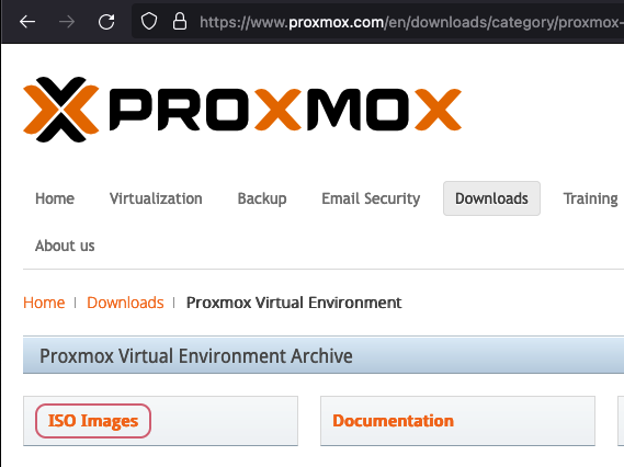 Proxmox Download Page - ISO Image